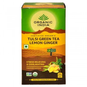 Organic India Tulsi Green Tea Lemon Ginger-25 Tea Bags